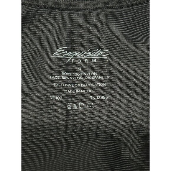 Exquisite Form Womens Black Lace Nylon Long Sleeveless Nightgown Size Medium - Picture 5 of 7